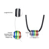 Vnox Rainbow Round Circle Pendant Necklaces for Men Woman LGBT Jewelry with Black Leather Cord Chain