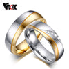Rings For Women Man Wedding Ring Gold-color 316l Stainless Steel Promise Jewelry
