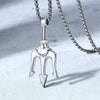 Vnox Rock Punk Neptune Trident Pendant Necklaces for Men Women,Hip Hop Stainless Steel Statement Sea Necklace Accessories