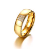 Simple Wedding Rings for Women Men Elegant AAA CZ Stones Gold-color Ring Alliance Promise Engagement Band Gift