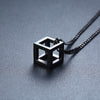 Vnox Special Cube Shape Pendant for Men Industrial Style Male Necklace Stainless Steel Casual Jewelry with 24" Curb Chain