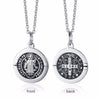 Vnox St Benedict Exorcism Pendant Necklace for Women Men Stainless Steel Catholic Roman Cross Demon Protection Ghost Hunter