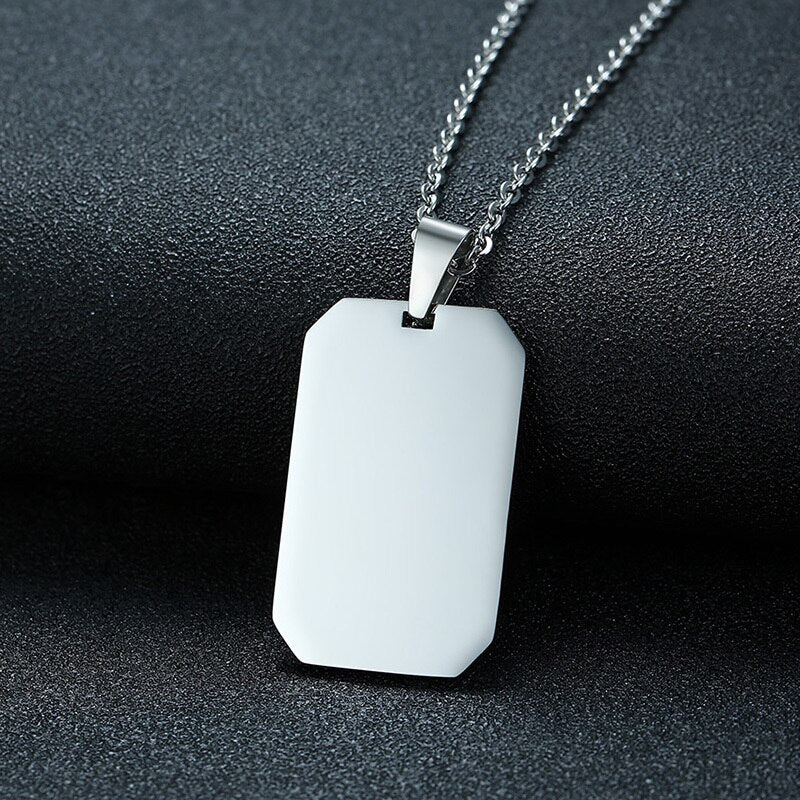 Vnox Stainless Steel Double Dog Tag Necklace for Men High Polished Pendant ID Men Jewelry 24&quot; Chain Necklace