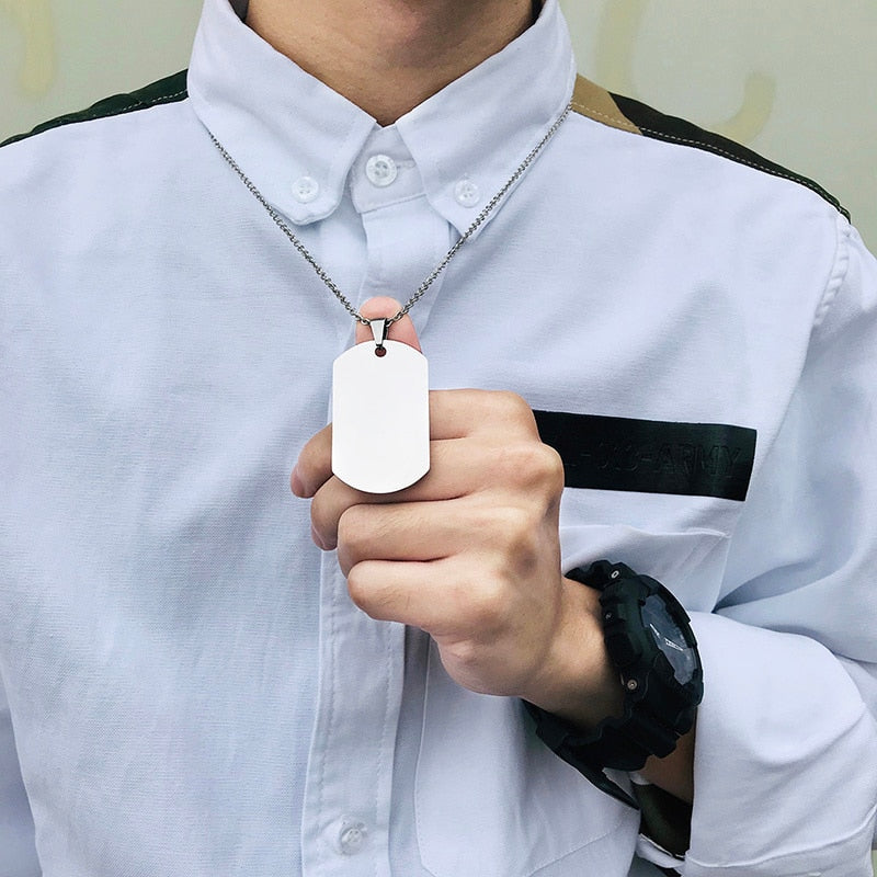 Vnox Stainless Steel Double Dog Tag Necklace for Men High Polished Pendant ID Men Jewelry 24&quot; Chain Necklace