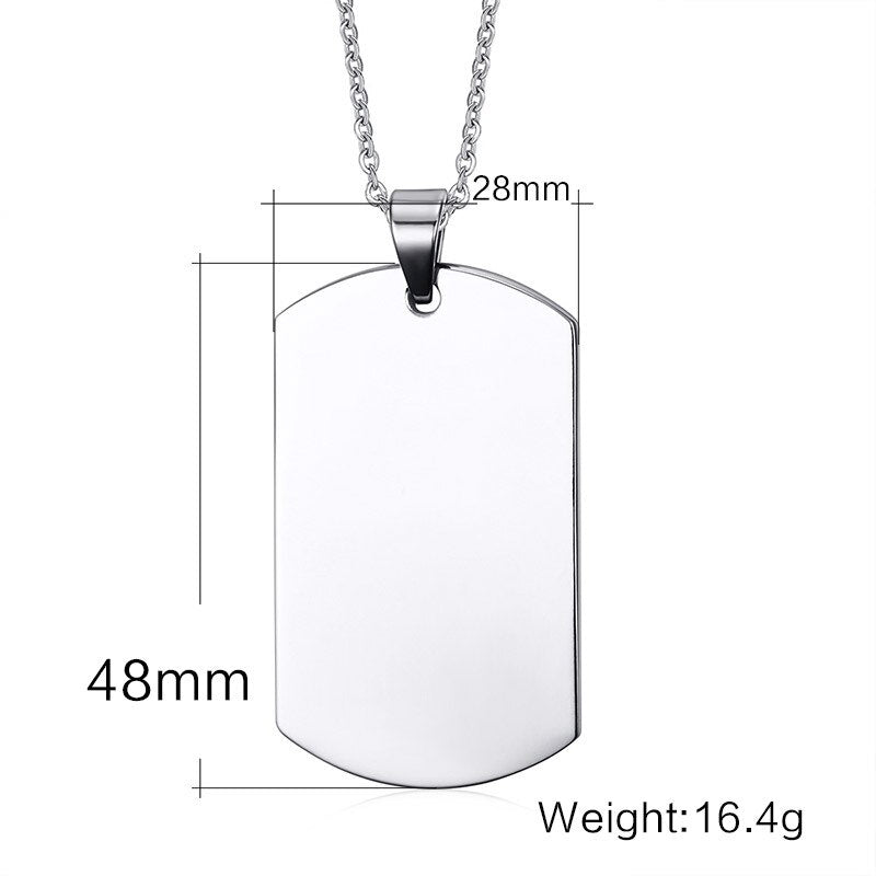 Vnox Stainless Steel Double Dog Tag Necklace for Men High Polished Pendant ID Men Jewelry 24&quot; Chain Necklace