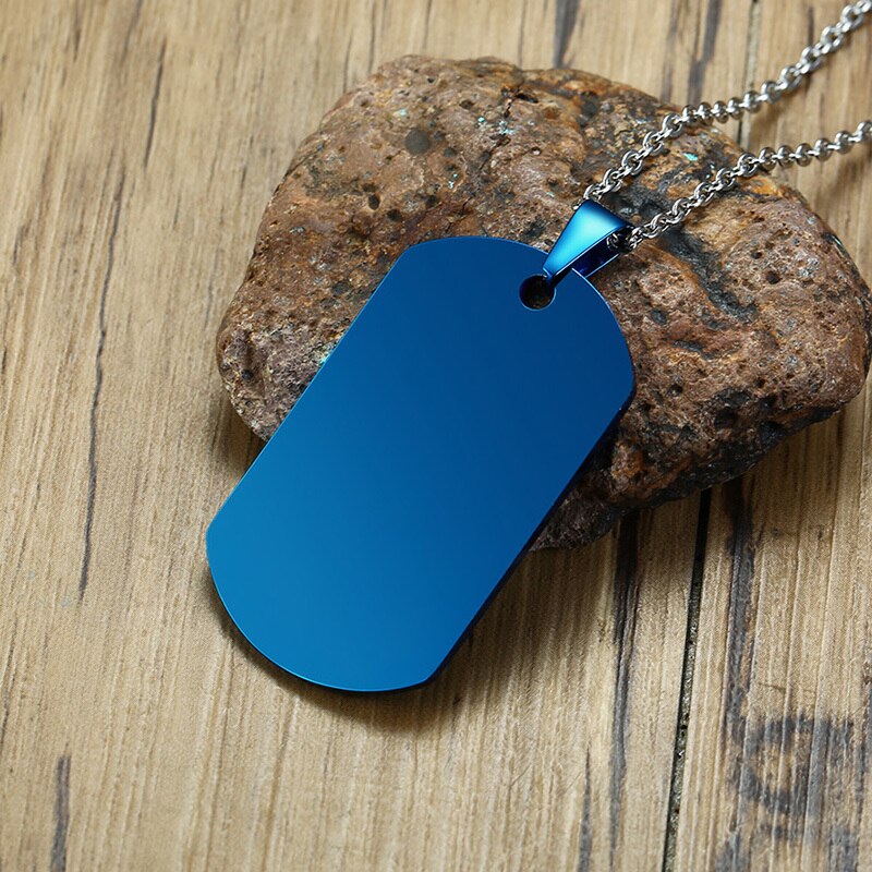 Vnox Stainless Steel Double Dog Tag Necklace for Men High Polished Pendant ID Men Jewelry 24&quot; Chain Necklace