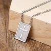 Vnox Stylish Pad Necklace for Men Women,Stainless Steel Cross Pendant Faith Religious Christ Dangle,Punk Rock Unisex Neck Collar