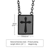 Vnox Stylish Pad Necklace for Men Women,Stainless Steel Cross Pendant Faith Religious Christ Dangle,Punk Rock Unisex Neck Collar