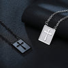 Vnox Stylish Pad Necklace for Men Women,Stainless Steel Cross Pendant Faith Religious Christ Dangle,Punk Rock Unisex Neck Collar