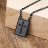Vnox Stylish Pad Necklace for Men Women,Stainless Steel Cross Pendant Faith Religious Christ Dangle,Punk Rock Unisex Neck Collar