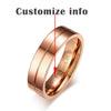 Trendy Wedding Bands Rings for Women / Men Love Rose Gold-color Stainless Steel CZ Promise Jewelry alliance anel