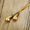 Vnox Unique Mens Headset Necklaces Gold and Tone Stainless Steel Love Music Pendant Gifts for Him Boy