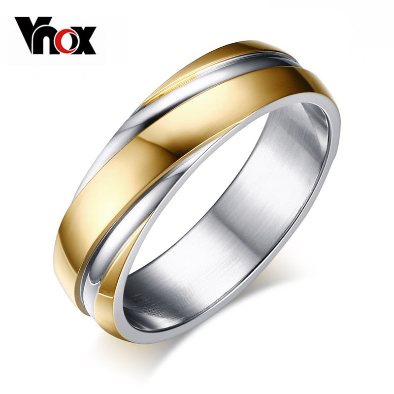 Wedding Rings for Men 316l Stainless Steel Jewelry 6mm Width Black/Rose Gold/Gold-color