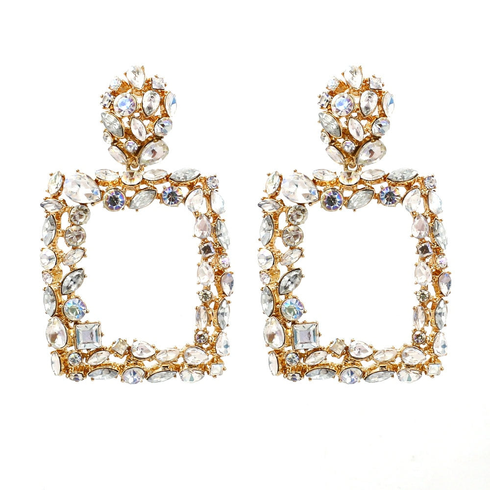 ZA New Design Vintage Crystal Dangle Earrings For Women Bohemia Statement Big Earrings Trendy Jewelry Wholesale