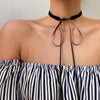 Vogallery Black Velvet Choker Sexy Red Wine Chokers Necklaces For Women Party Dark Green Jewelry Bow Lace Up Summer Chocker