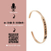 Voice Memo Engraving Bangle Custom Secret Message QR Code Sound Wave Cuff Bracelet Keychain Personalized Soundwave Creative Gift