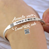 Voice Memo Engraving Bangle Custom Secret Message QR Code Sound Wave Cuff Bracelet Keychain Personalized Soundwave Creative Gift