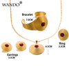 New Gold Color Ethiopian Jewelry Sets Red Stone Ethiopian Habesha Bride Wedding Eritrea Chain African Jewelry WS25