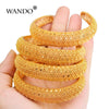 Newest 4pcs/lot Ethiopian Jewelry Gold Color Bangles Dubai Gold Bangles For African Bangles&Bracelets for Women Gifts b141