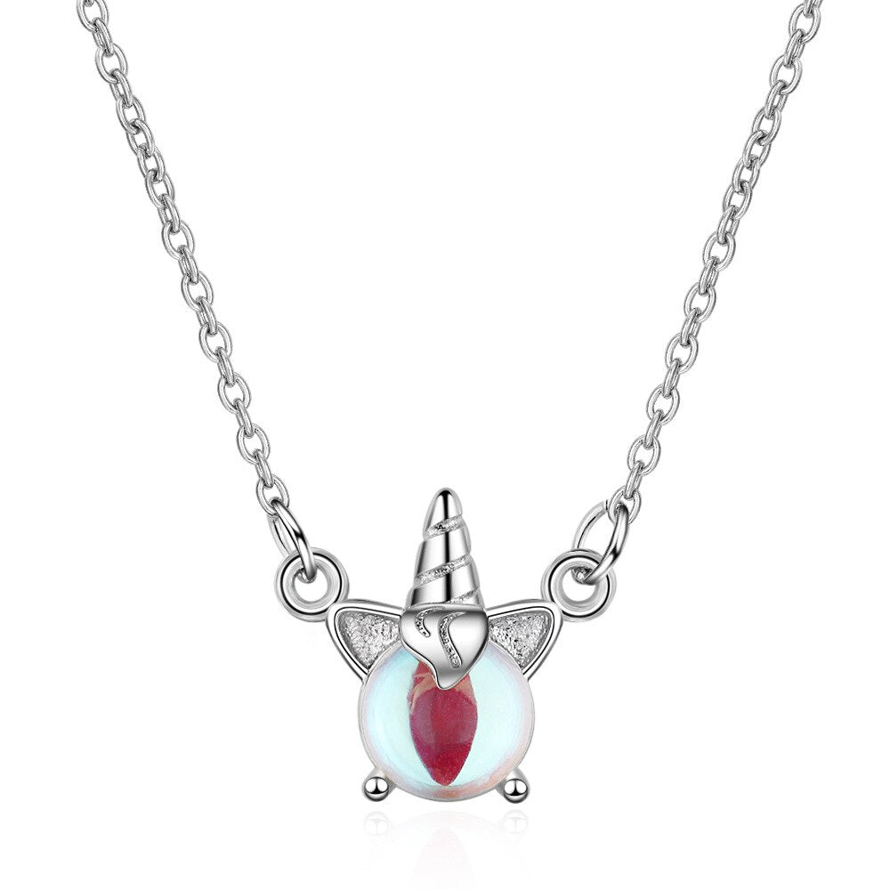 WANGAIYAO cute ins niche fantasy unicorn necklace female net red short clavicle chain tide