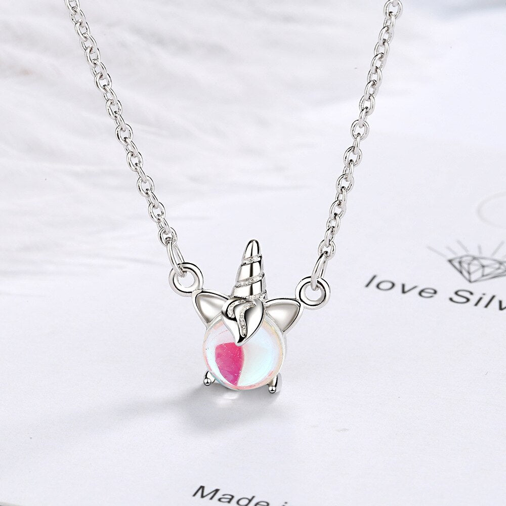 WANGAIYAO cute ins niche fantasy unicorn necklace female net red short clavicle chain tide