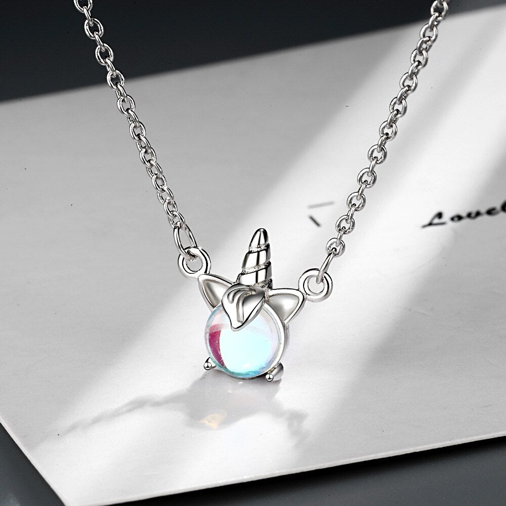 WANGAIYAO cute ins niche fantasy unicorn necklace female net red short clavicle chain tide
