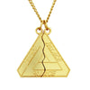 WANGAIYAO hip-hop personality trend triangle two halves split men and women long stainless steel pendant necklace co