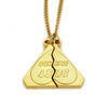 WANGAIYAO hip-hop personality trend triangle two halves split men and women long stainless steel pendant necklace co