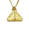 WANGAIYAO hip-hop personality trend triangle two halves split men and women long stainless steel pendant necklace co