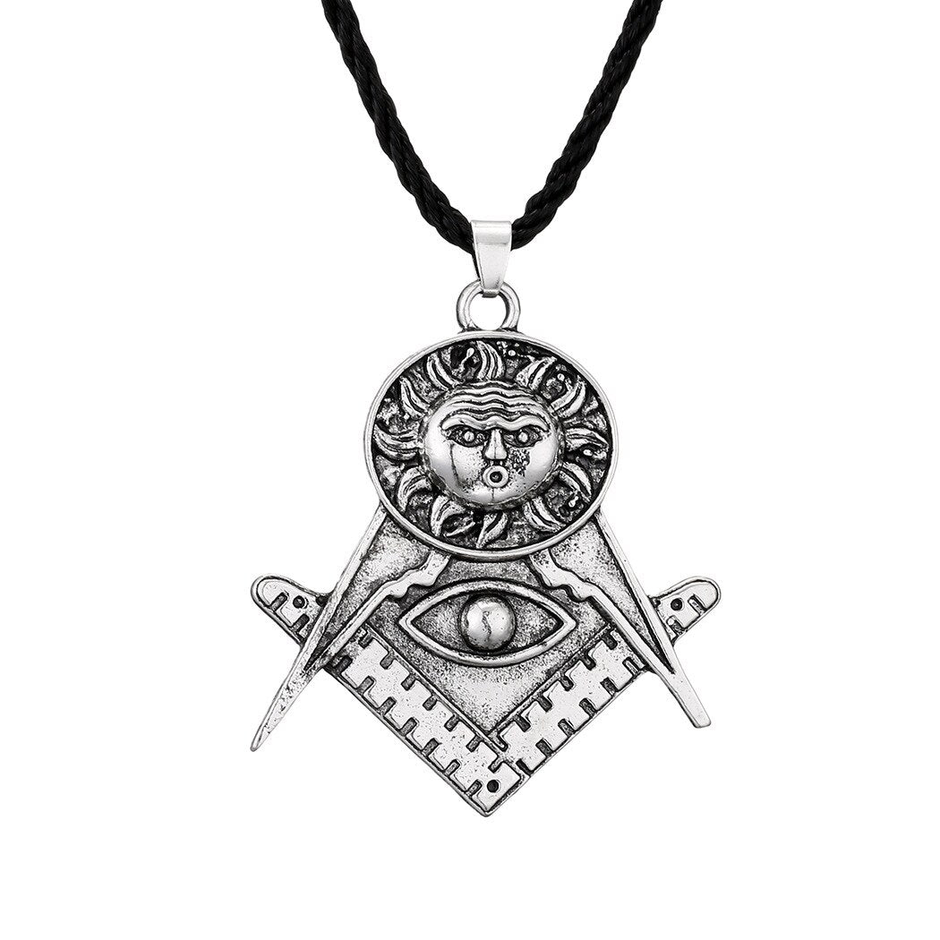 WANGAIYAO2021 Men's Slavic Pendant Necklace Sun Masonic Pendant Necklace Knights Templar Symbol Necklace Jewelry