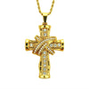 WANGAIYAO2021 men's domineering inlaid zircon three-dimensional cross style pendant necklace hip hop jewelry pendant male ho