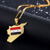 WANGAIYYAO Syrian Flag Map Couple Necklace Item Jewelry Hip Hop Oil Necklace