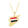 WANGAIYYAO Syrian Flag Map Couple Necklace Item Jewelry Hip Hop Oil Necklace