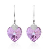 Crystal from Swarovski Women Drop Earrings Amethyst Heart Earring Fine Jewelry 925 Silver Dangle decoration Brincos