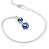 Crystal from Swarovski Women Necklace Square Double Crystal Cube Pendant Necklace Fashion Jewelry Female Collares