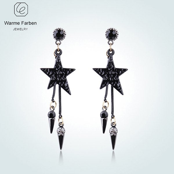 Earring for Women Fine Jewelry Black Star Long Tassel Drop Earrings for Party Dangle Earrings for Girls Brincos