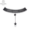 Fashion Women Necklace Fine Jewelry Black Star Pendant Sexy Lace Rope Chain Clavicle Choker Necklace Collares