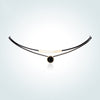 Women Choker Necklace Baroque Clavicle Black Double Rope link Chain Collares round crystal Pendant Necklace Torques