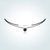 Women Choker Necklace Baroque Clavicle Black Double Rope link Chain Collares round crystal Pendant Necklace Torques