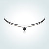 Women Choker Necklace Baroque Clavicle Black Double Rope link Chain Collares round crystal Pendant Necklace Torques