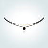 Women Choker Necklace Baroque Clavicle Black Double Rope link Chain Collares round crystal Pendant Necklace Torques