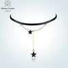 Women Necklace Sexy Star Torques Clavicle Choker Necklace with Black Rope Chain Collares Fine Jewelry Gift For Lady