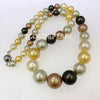 WEICOLOR 48-50cm Long 8-16mm Round Multicolor Mother Pearl Jewelry Necklace With A Strong Magnet Clasp