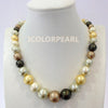 WEICOLOR 48-50cm Long 8-16mm Round Multicolor Mother Pearl Jewelry Necklace With A Strong Magnet Clasp