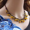 WEIYU Purple Yellow Green Chalcedony Red Onyx Beads Tassel Choker Necklaces Handmade Knitted Bohemian Ethnic Women Necklace