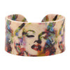 Acrylic Design Sexy Marilyn Monroe Printing Love Wide Bracelets Bangles Jewelry For Women New Charm Manchette Bijoux