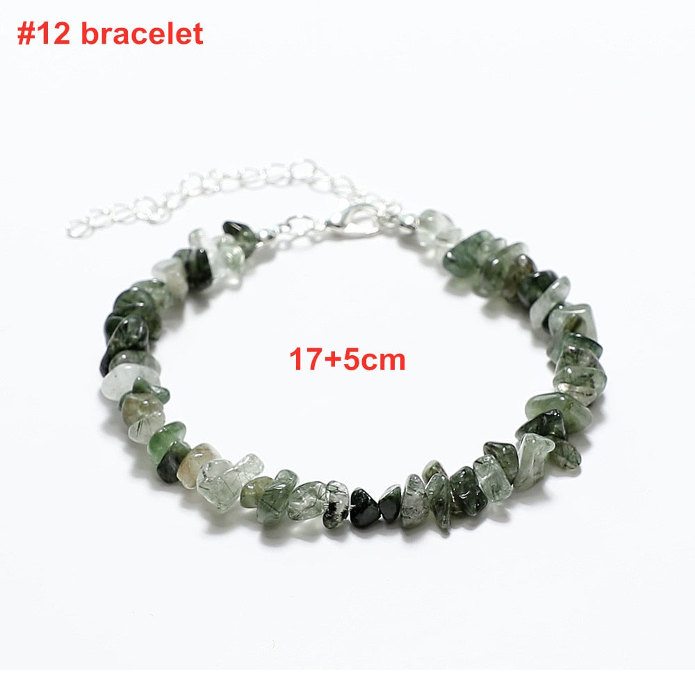 WGOUD Bohemian Natural Stone Bead Choker Necklace Bracelet Bridal Handmade Irregular Ladies Jewelry Collar Party Gift