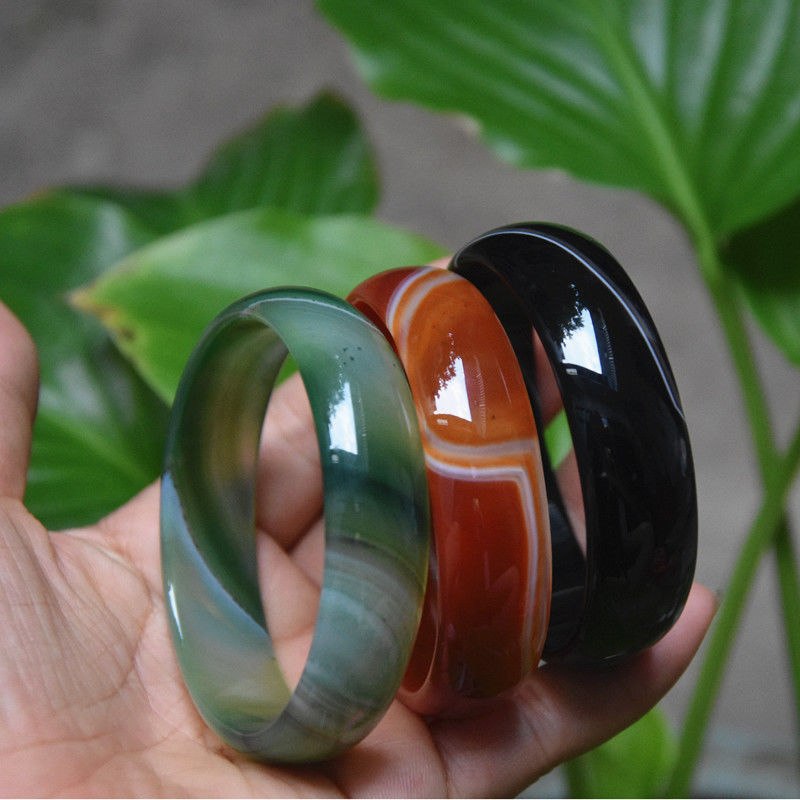 56MM Agate Braceletbeautiful Decorative Pattern Red/Green/Black 1X