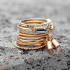 WILD & FREE 8 PCS Gold Finger Ring Set Jewelry Silver Plated Rhinestone Bullet Pendant Plain Circle Knuckle Ring Female Jewelry