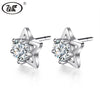 16 Styles NEW 925 Silver Earrings Jewelry Crystal Star Round Heart Girls Women Stud Earrings Jewellery Wholesale Hot OW EA037
